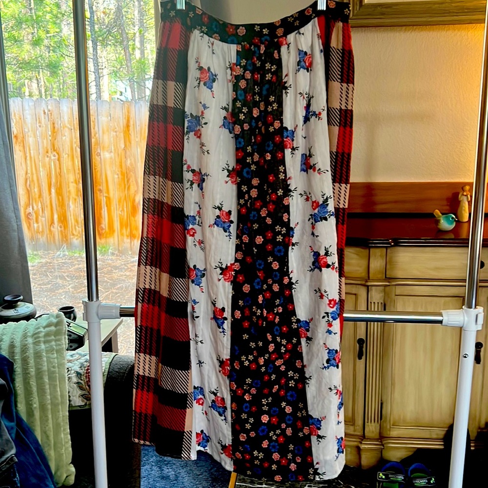 #5 Anthropologie Mixed Print Maxi Skirt